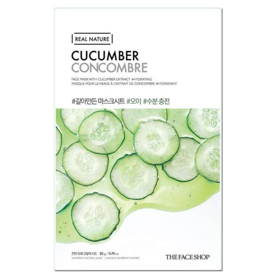 Skincare THE FACE SHOP | The Face Shop Real Nature Sheet Mask - Cucumber (Pack Of 5)