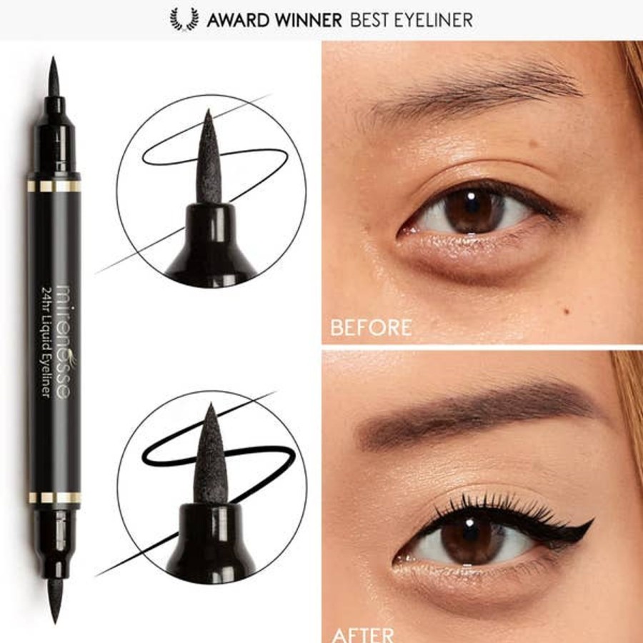 Makeup mirenesse Eye Liners | Mirenesse Define Art Duet 2-In-1 Eyeliner - Jet Black 1.4Ml