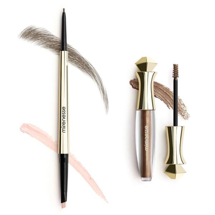 Makeup mirenesse Eyebrow Pencils | Mirenesse All Day Micro Brow Pencil And Shaping Mascara Set - 2 Silk Brown