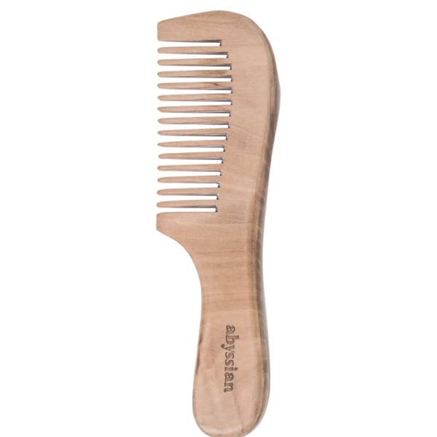 Haircare Abyssian | Abyssian Peach Wood Comb With Wide Tooth And Handle