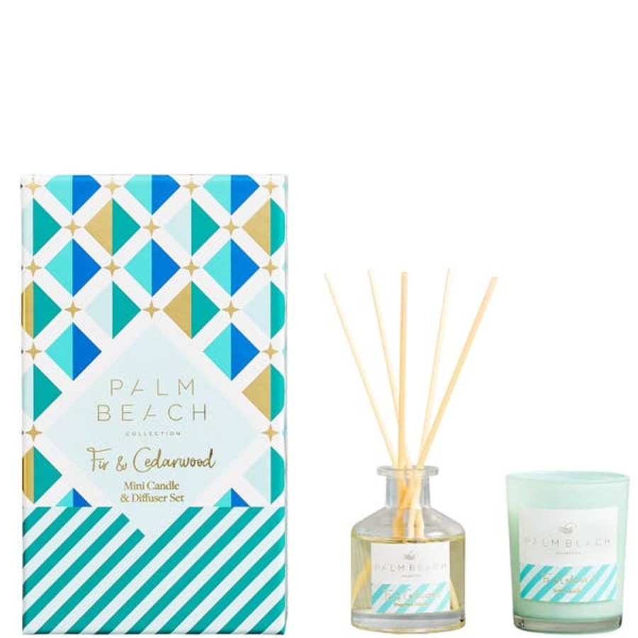 Fragrance Palm Beach Diffusers & Oils | Palm Beach Collection Fir And Cedarwood Mini Candle And Diffuser Pack