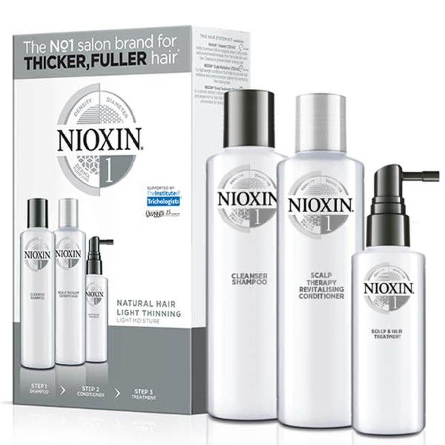 Men NIOXIN Shampoo | Nioxin 3-Part System Trial Kit 1 For Natural Hair With Light Thinning