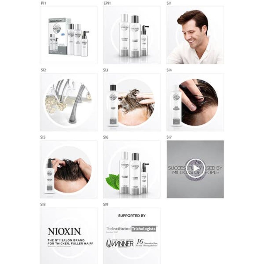 Men NIOXIN Shampoo | Nioxin 3-Part System Trial Kit 1 For Natural Hair With Light Thinning