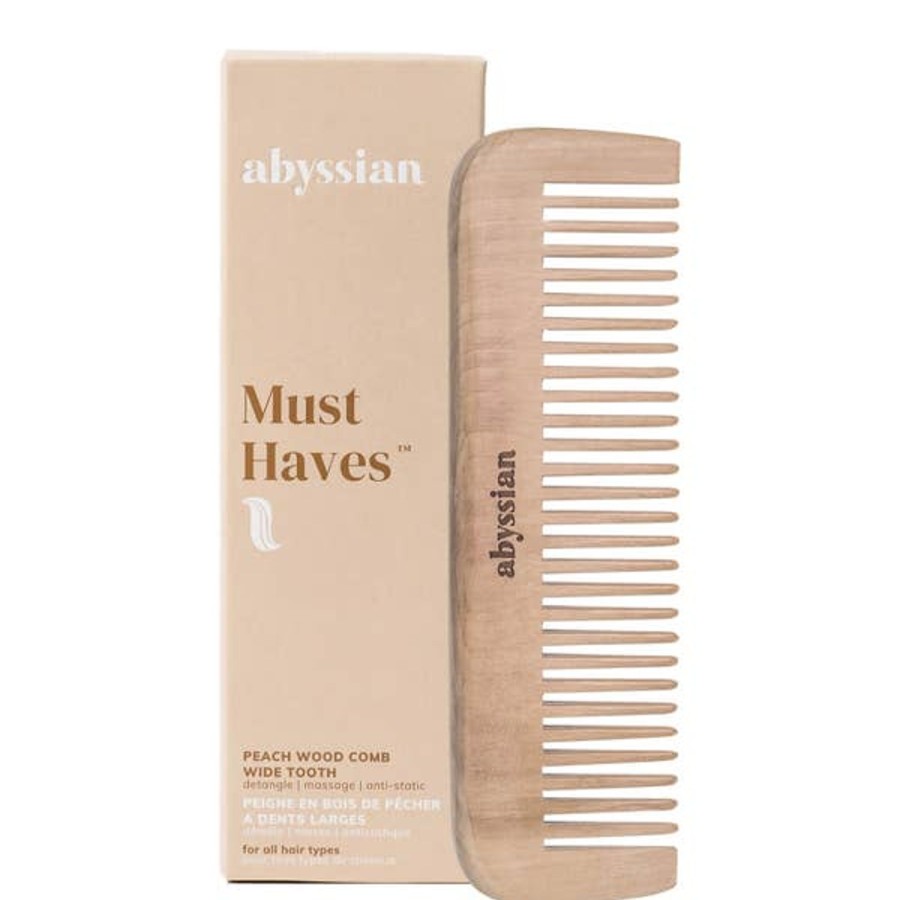 Haircare Abyssian | Abyssian Peach Wood Comb With Wide Tooth