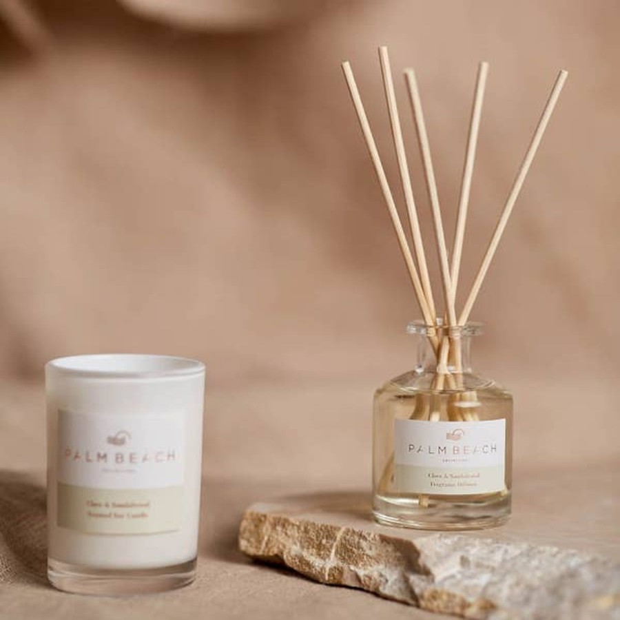 Fragrance Palm Beach Diffusers & Oils | Palm Beach Collection Clove And Sandalwood Mini Candle And Diffuser Gift Pack