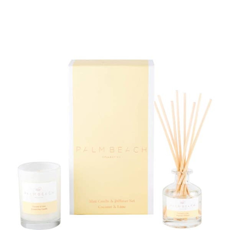 Fragrance Palm Beach Diffusers & Oils | Palm Beach Collection Coconut And Lime Mini Candle And Diffuser Gift Pack