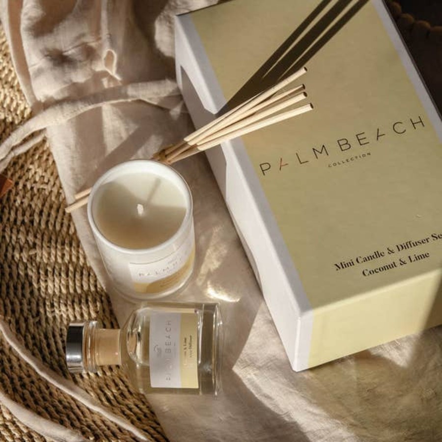 Fragrance Palm Beach Diffusers & Oils | Palm Beach Collection Coconut And Lime Mini Candle And Diffuser Gift Pack