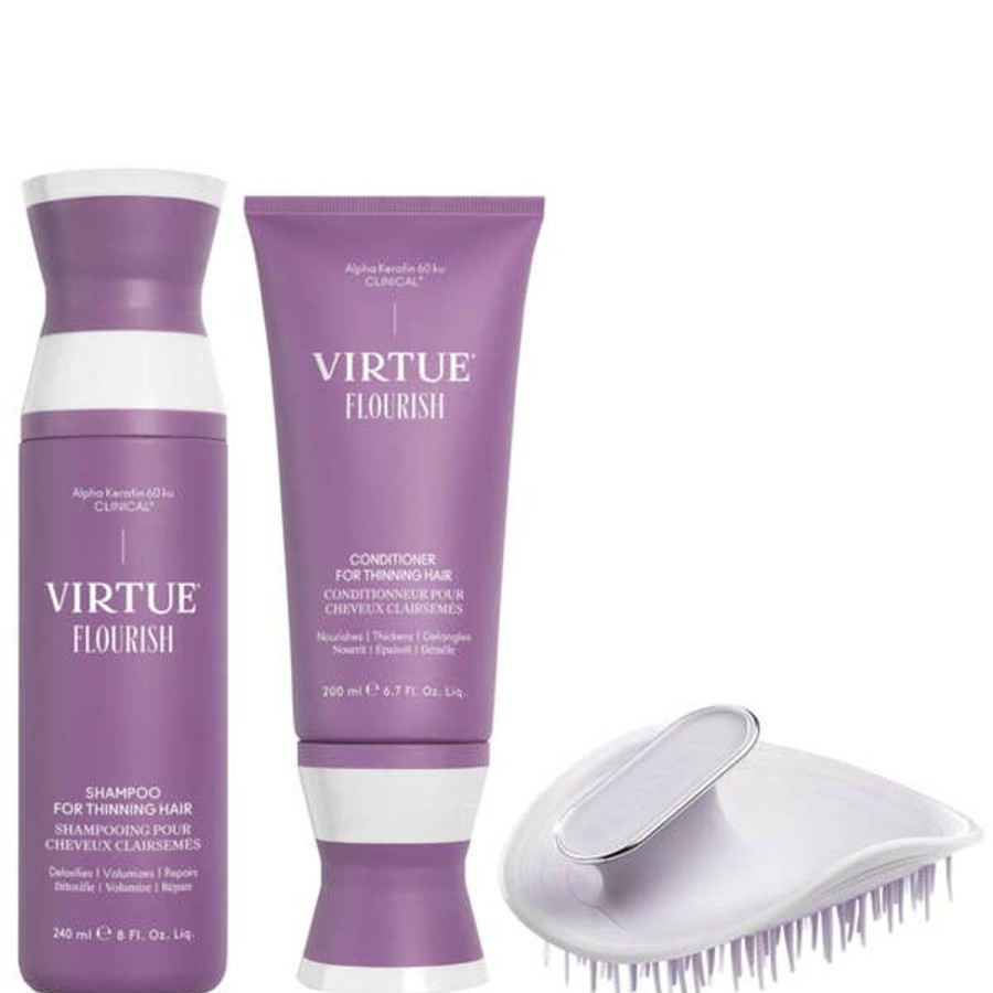 Haircare VIRTUE | Virtue Flourish Shampoo And Conditioner With Manta Brush Bundle (Worth $180.00)