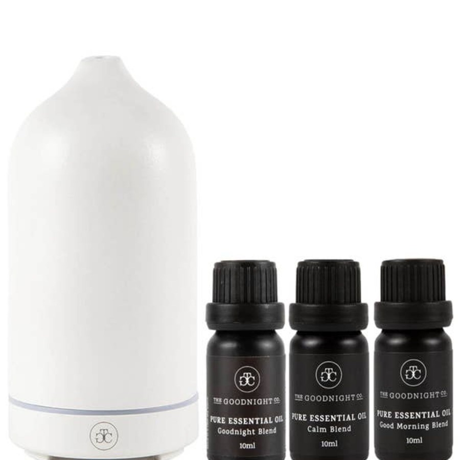 Fragrance The Goodnight Co. Diffusers & Oils | The Goodnight Co. Ceramic Diffuser And Essential Oil Trio - Black (Worth $213.00)