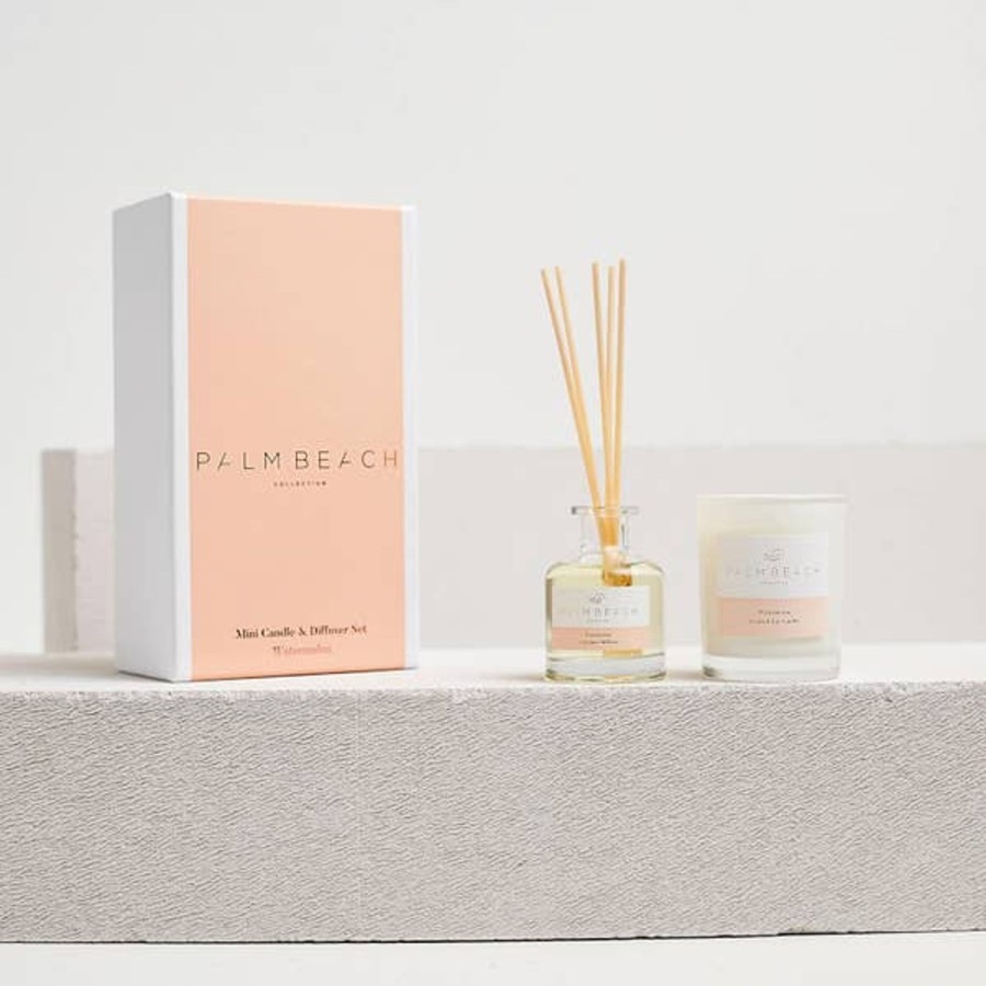 Fragrance Palm Beach Diffusers & Oils | Palm Beach Collection Watermelon Mini Candle And Diffuser Gift Pack