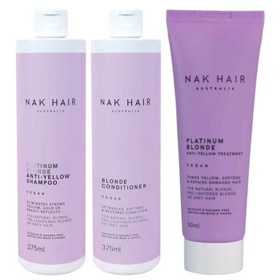 Haircare NAK | Nak Platinum Blonde Trio (Worth $83.85)