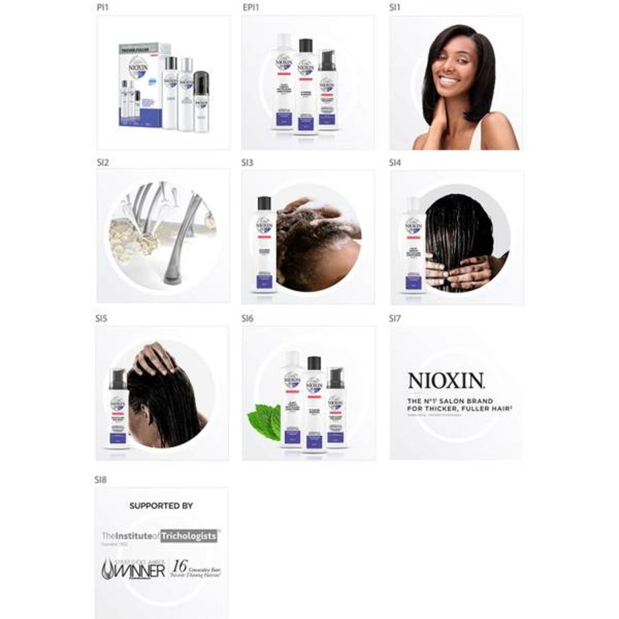 Men NIOXIN Shampoo | Nioxin 3-Part System Trial Kit 6 For Chemically Treated Hair With Progressed Thinning