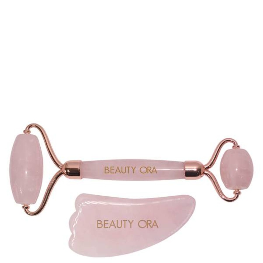 Skincare Beauty ORA | Beauty Ora Crystal Roller And Gua Sha Set For Face And Body - Rose Quartz