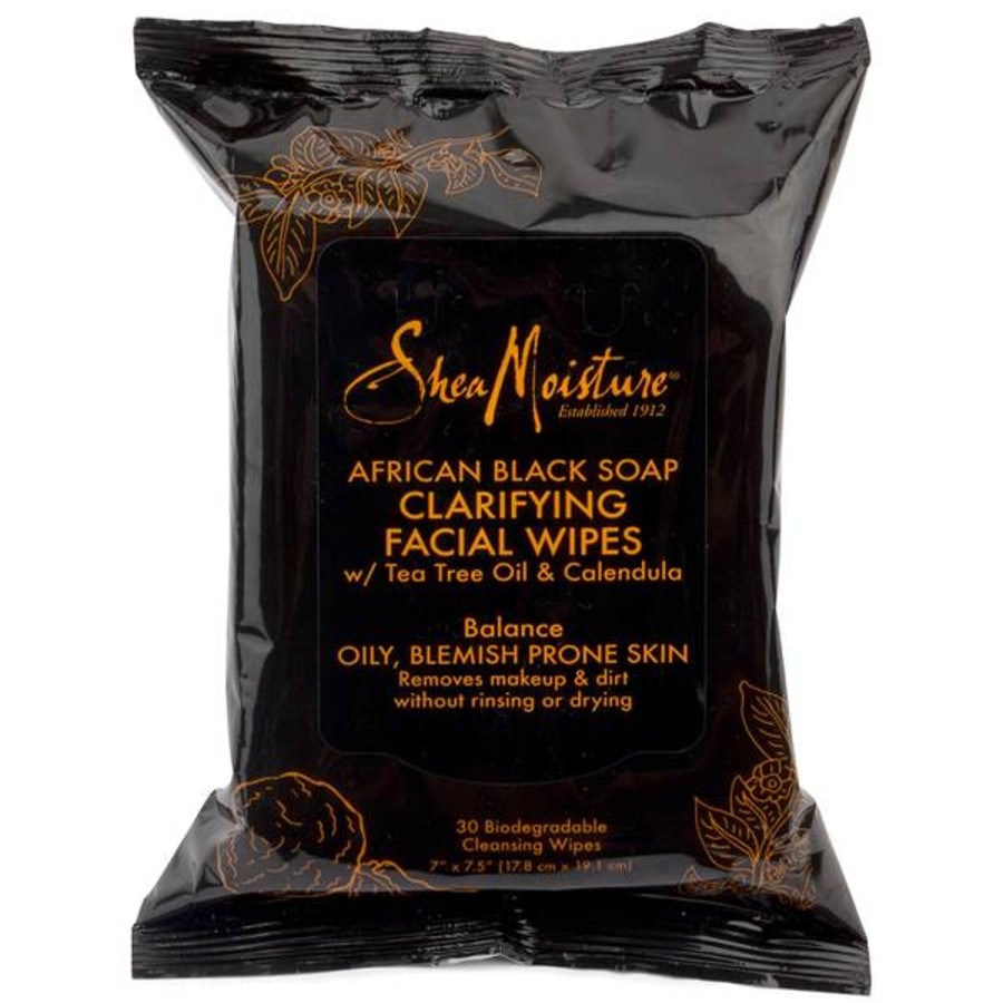 Skincare SheaMoisture | Sheamoisture African Black Soap Clarifying Facial Wipes (Pack Of 30)