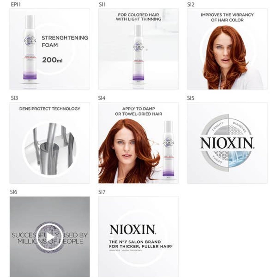 Haircare NIOXIN | Nioxin 3D Intensive Density Defend Lightweight Strengthening Foam 200Ml