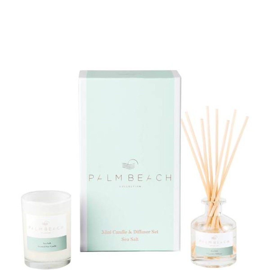 Fragrance Palm Beach Diffusers & Oils | Palm Beach Collection Sea Salt Mini Candle And Diffuser Gift Pack