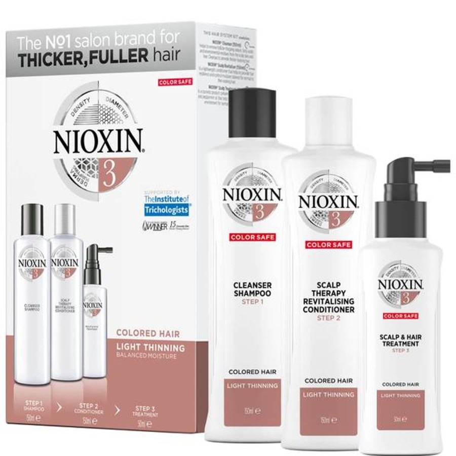 Men NIOXIN Shampoo | Nioxin 3-Part System Trial Kit 3 For Colored Hair With Light Thinning