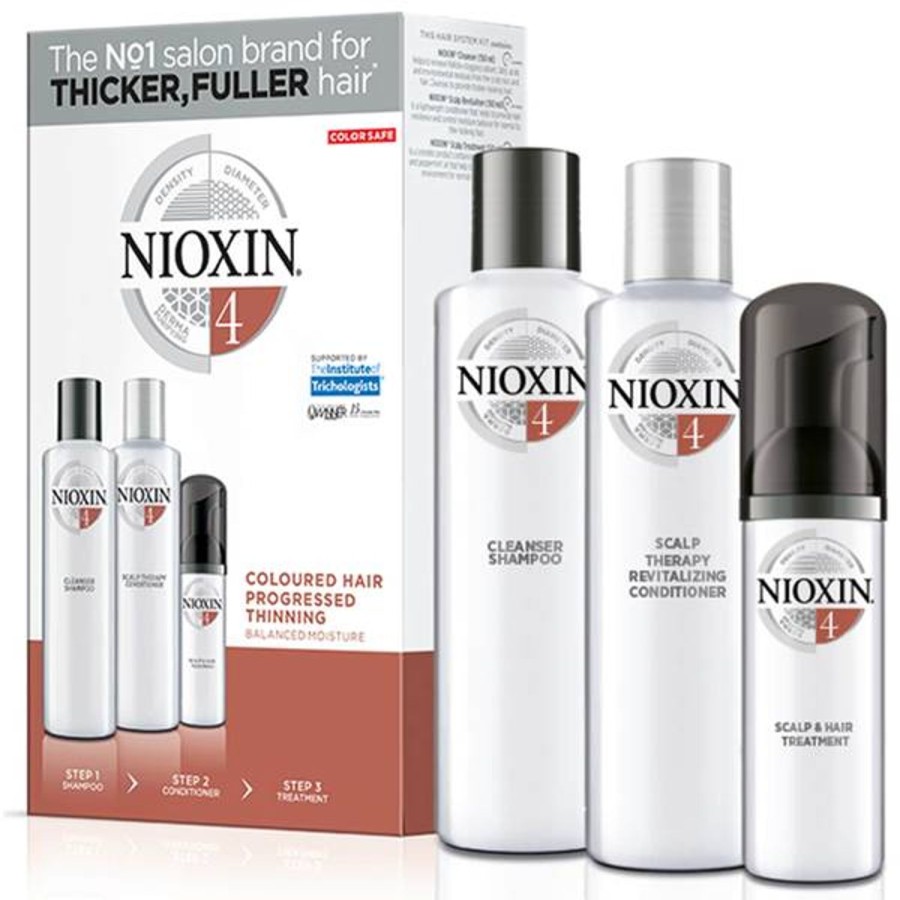 Men NIOXIN Shampoo | Nioxin 3-Part System Trial Kit 4 For Colored Hair With Progressed Thinning